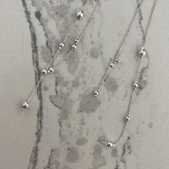 Fun long dangle geometric earrings Zara. Silver with stones - Picture 3 of 3